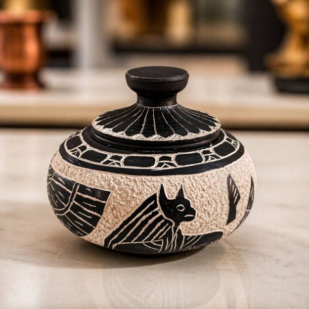 Picture of Pharaonic decorative box with lid – Anubis design